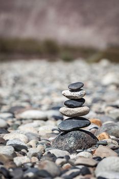 Zen balanced stones stack close up balance peace silence concept