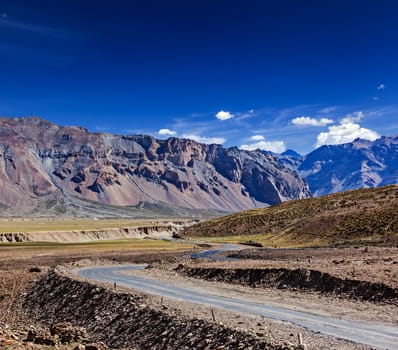 Manali-Leh road to Ladakh in Indian Himalayas near Baralacha-La pass. Himachal Pradesh, India