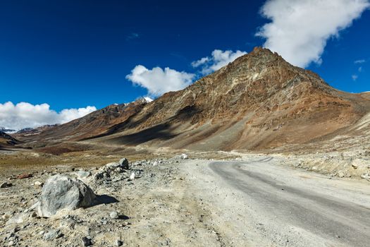 Manali-Leh road to Ladakh in Indian Himalayas near Baralacha-La pass. Himachal Pradesh, India