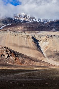 Himalayan landscape in Hiamalayas near Baralacha La pass. Himachal Pradesh, India