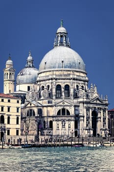 Grand Canal and Basilica Santa Maria della Salute, Venice, Italy 