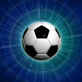 football ball with over blue background with lights