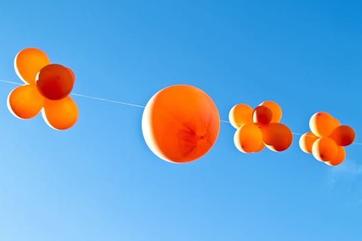 Orange balloons to celebrate queensday in the Netherlands