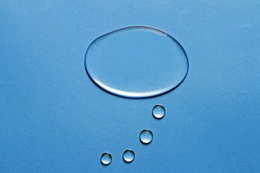Thought bubble made out of water