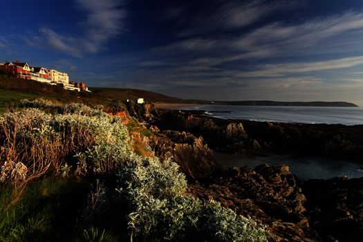 Sunset Woolacombe Beach in North Devon South West England United kingdom