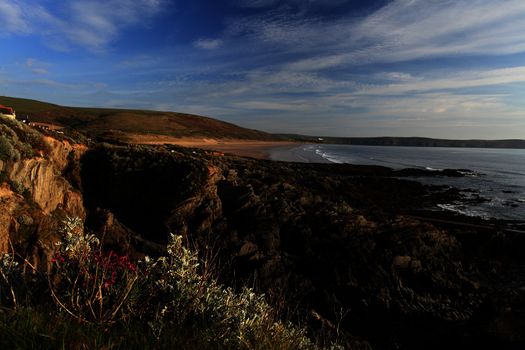 Sunset Woolacombe Beach in North Devon South West England United kingdom