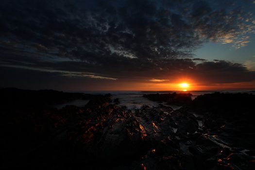 Sunset Woolacombe Beach in North Devon South West England United kingdom