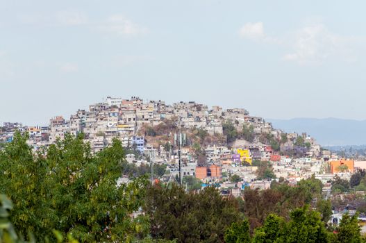 Slum on top of a hill in Mexico City