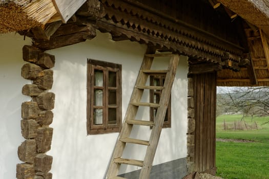 Old farmhouse with a thatched roof