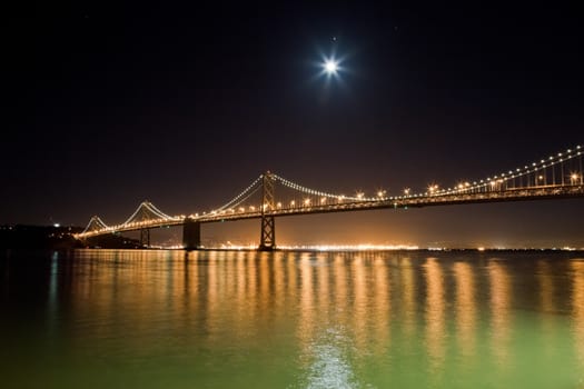 San Francisco Bay bridge in the night