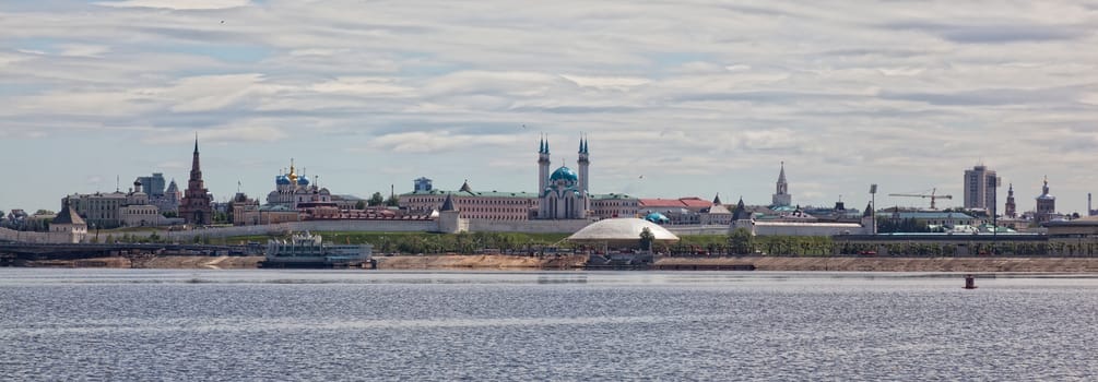 Panorama of the Kazan Kremlin from the Kazanka River, Republic of Tatarstan, Russia