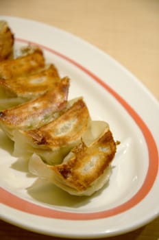 Japanese dumpling fried called Gyuza, Japanese cuisine