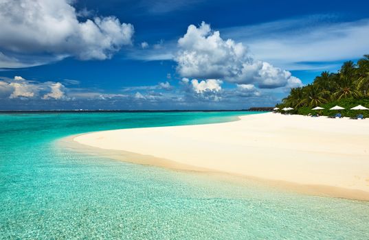 Beautiful island beach at Maldives