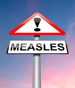 Illustration depicting a sign with a measles concept.