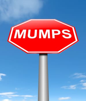 Illustration depicting a sign with a mumps concept.