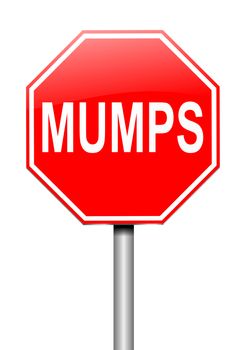 Illustration depicting a sign with a mumps concept.