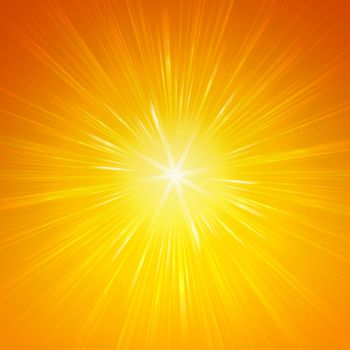 yellow star with shining light rays, abstract background