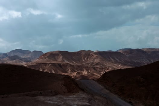 Road in the desert . Israel .