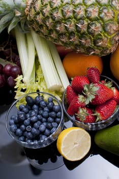 healthy variety of fresh fruits and vegetables