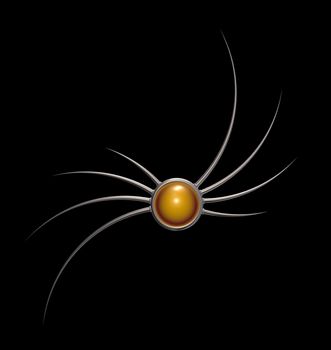 sphere with prickles on black background - 3d illustration