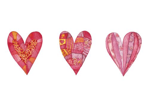 Hearts, greeting card for Valentine's Day