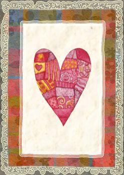 Hearts, greeting card for Valentine's Day