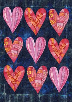 Hearts, greeting card for Valentine's Day