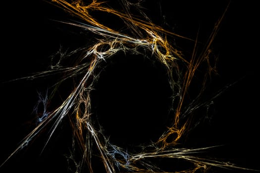 Abstract crown of thorns, fractal on black background
