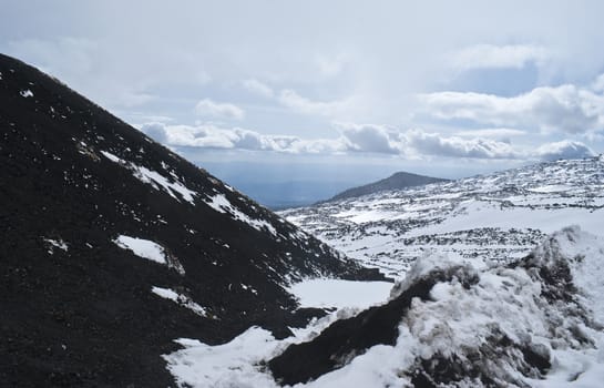 view of  Etna volcano. sicily