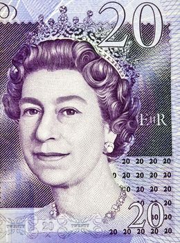 The Queens picture on the �20 English Banknote.