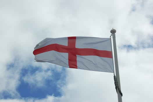 Flag of England waving in the wind