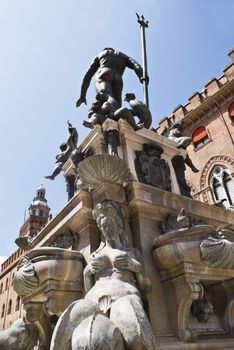 Fountain of Neptune in Bologna, Italy