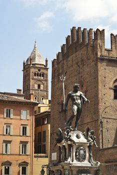 Fountain of Neptune in Bologna, Italy