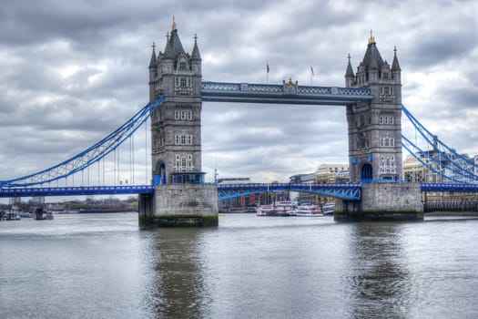 beautiful view of the tower bridge in hdr. London