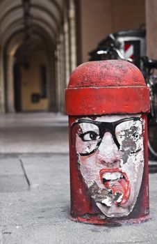 An antique porch in Bologna. Italy