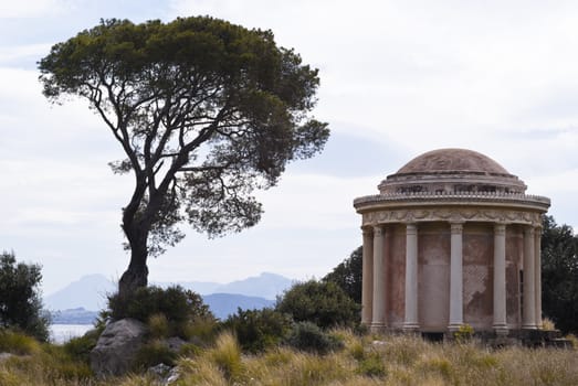 Beautiful view of Temple in Palermo, Monte Pellegrino