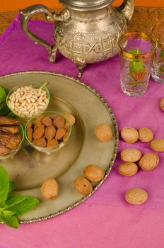 Still life with some classic Moroccan food ingredients