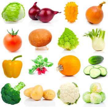 set of vegetable, on a white background