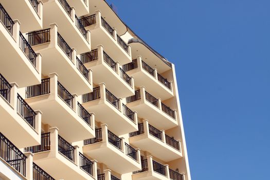 front view of hotel facade