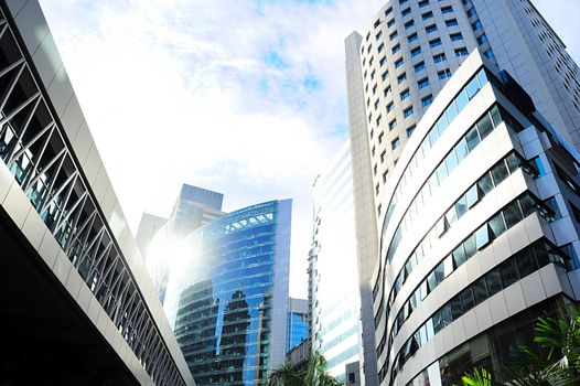 Skyscrapers in Kuala Lumpur financial center. Malaysia