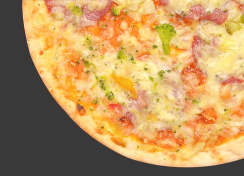 pizza isolated on a black background