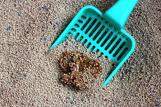 White Sodium Bentonite Cat Litter with cat sand scoop