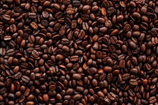 Close up roasted Coffee bean background