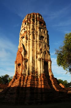 Ancient buddhist wat in Ayutthaya Thailand