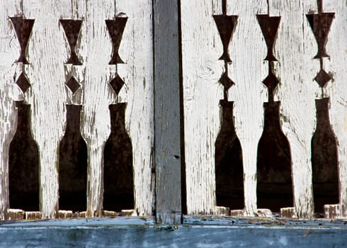 wooden railing from old construction