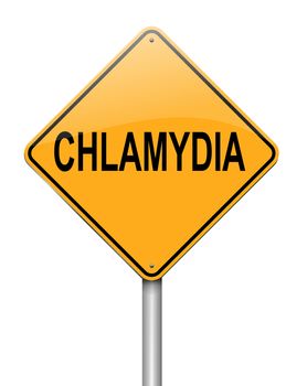 Illustration depicting a sign with a chlamydia concept.