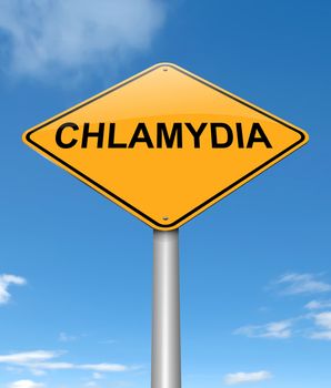 Illustration depicting a sign with a chlamydia concept.