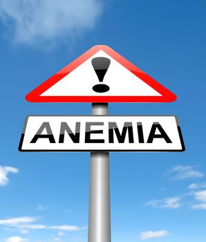 Illustration depicting a sign with an anemia concept.