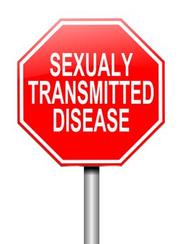 Illustration depicting a sign with a sexually transmitted disease concept.