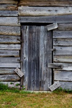 old wood construction door in Asturias, Spain